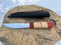 Нож "Якутский" (ст. 95х18, граб, падук, береста, фрезерованный дол, 145-150мм)