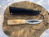 Нож "Якутский" (ст. 65х13, карельская береза, кованый дол, 130-140мм)