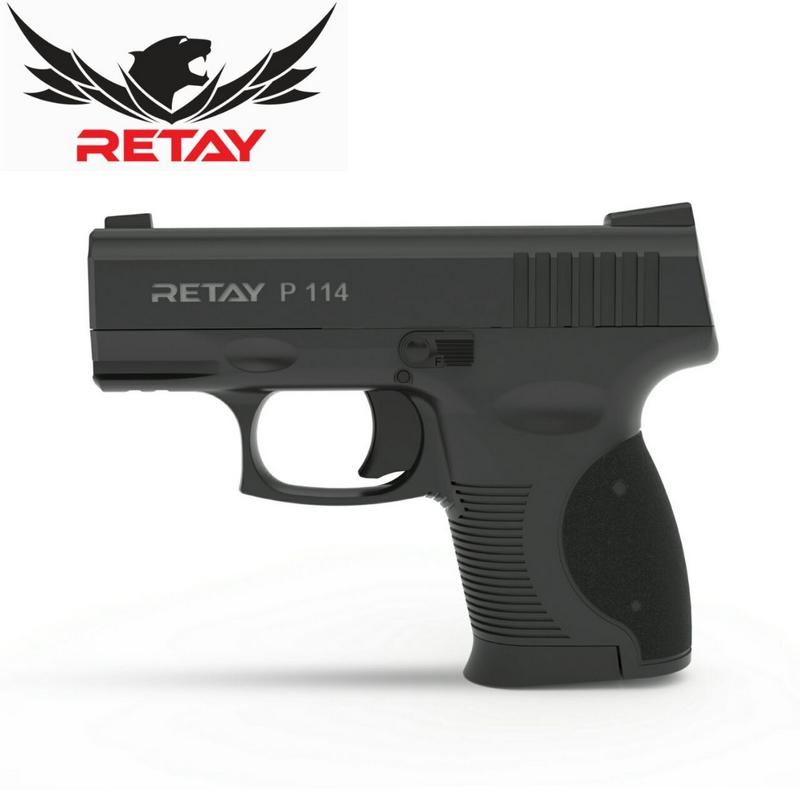 Пистолет  RETAY mod. P114, сигнальный, 9 мм , маг. 6 патронов, черн., пластик, полуавт.