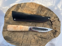 Нож "Якутский" (ст. 65х13, карельская береза, кованый дол, 150-155мм)