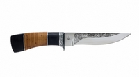 Нож тyр. Кайман  НТ-24 Р (95х18, береста, дерево венги с гравировкой)