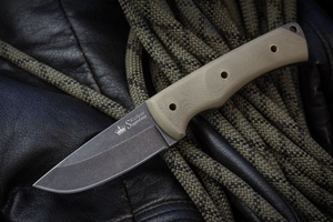 Туристический нож" Kid 440C SW"  (Stonewash, Микарта)
