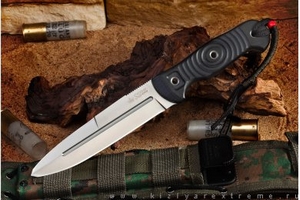 Охотничий нож Legion AUS-8 s v2 (Сатин, Черная рукоять, Камо ножны) ( по разрешению)