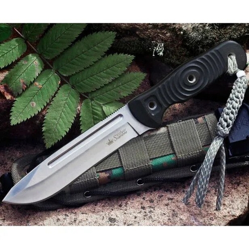 Нож Maximus AUS-8 SW (Stonewach, Черная рукоять, Камо ножны) 3085