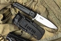 Нож Sturm AUS-8 SW (Stonewash, Черная рукоять, Черные ножны) 4358