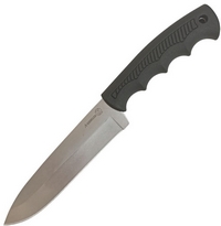 Нож «Ачиколь» (AUS-8, stonewash серый, рукоять эластрон, без гарды) 015301 34809