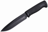 Нож «Амур-2»  (AUS-8, stonewash черный, рукоять эластрон, больстер) 014362 32024