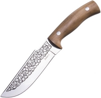 Нож «Бекас-2»  (AUS-8, гравировка, рукоять дерево)011101  13781