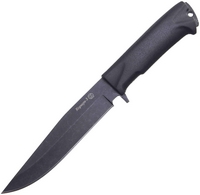 Нож «Коршун-3» (AUS-8, stonewash черный, рукоять эластрон, без гарды)16358