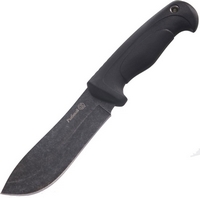 Нож «Рыбный» (AUS-8, stonewash черный, рукоять эластрон, без гарды) 014301  15258
