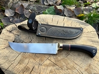 Нож Узбекский (ст.VG10, карельская береза, черное дерево, мельхиор)