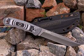 Нож Echo D2 SW G10-BWH KS (StoneWash, G10 черно-белая рукоять, ножны кайдекс)
