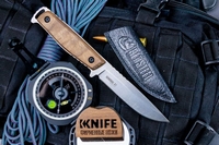 Нож General X1 420HC SW (Stonewash, дерево рукоять, кожаный чехол) 0704