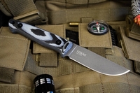 Нож Nikki AUS-8 SW (Stonewash, G10,  ножны кожа) 1031