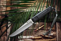 Нож Croc AUS-8 s v2 (Сатин, Черная рукоять, Камо ножны)
