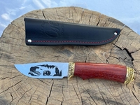Нож "Барсук" (ст.95х18, кованная, навершие и литье мельхиор, гравировка, разные рис)