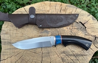 Нож Скиф (ст.VG10 ,карельская береза, черное дерево, мельхиор)