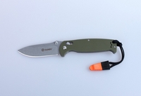 Нож складной Ganzo G7412-GR-WS (ст.440С, в чехле, зеленый, со свистком)