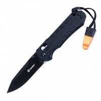Нож складной Ganzo G7453P-BK-WS (ст.440С, воронение,в чехле, черный, со свистком)