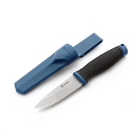 Нож Ganzo G806-BL (пластиковые ножны, прорезиненая рукоять, синий) 