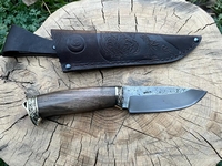 Нож Сокол ( кованная сталь 9 XC, ценные породы дерева,  мельхиор)