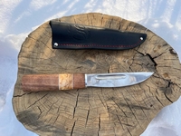 Нож "Якутский" (ст. 65х13, кап, дерево Сапеле, фрезерованный дол,150мм)