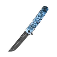 Нож складной Ganzo G626-GS (ст. 440С, голубой, с рисунком)  