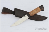 Нож Кулик кованнный стХ12МФ, береста (кованная сталь , рукоять дерево береста наборная)