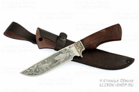 Нож Лорд (кованная сталь 95х18, клинок с гравировкой,рукоять дерево венге, литье мельхиор )