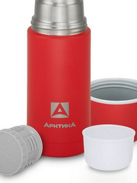Термос бытовой, вакуумный, питьевой тм "Арктика", красный текстурный 500мл, арт.105-500 RDT